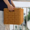 Handmade Wicker Storage Basket with Lid
