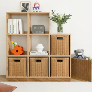 Handmade Wicker Storage Basket with Lid