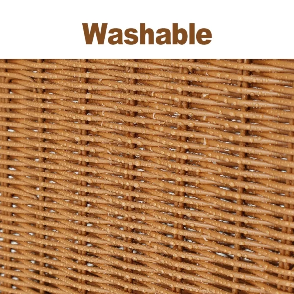 Washable Rattan Laundry Basket with Handle