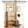Bamboo Rattan Flip Shoe Cabinet 3 Doors
