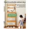 Bamboo Rattan Flip Shoe Cabinet 3 Doors