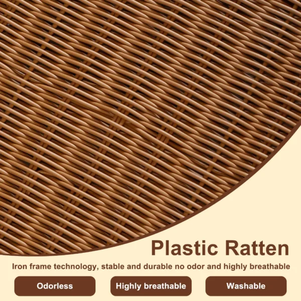 Washable Rattan Laundry Hamper with Lid