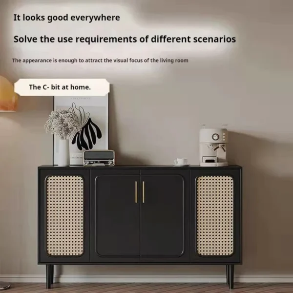 French Retro Rattan Sideboard Cabinet