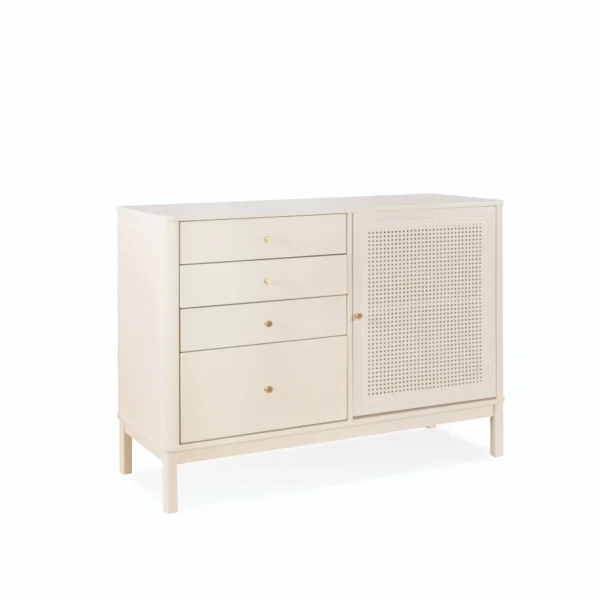 MODA Ivory Rattan Dresser Cabinet