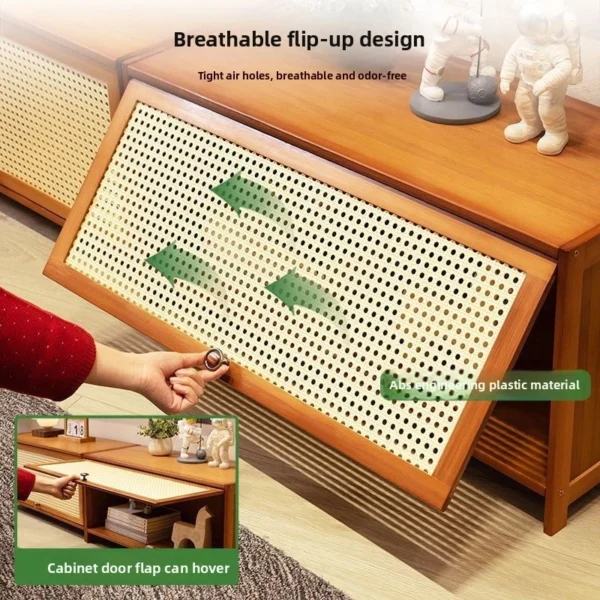 Bamboo Rattan TV Cabinet