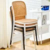 Random Stackable Rattan Plastic Dining Chair