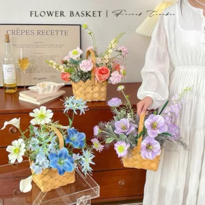 Bamboo Rattan Woven Flower Basket