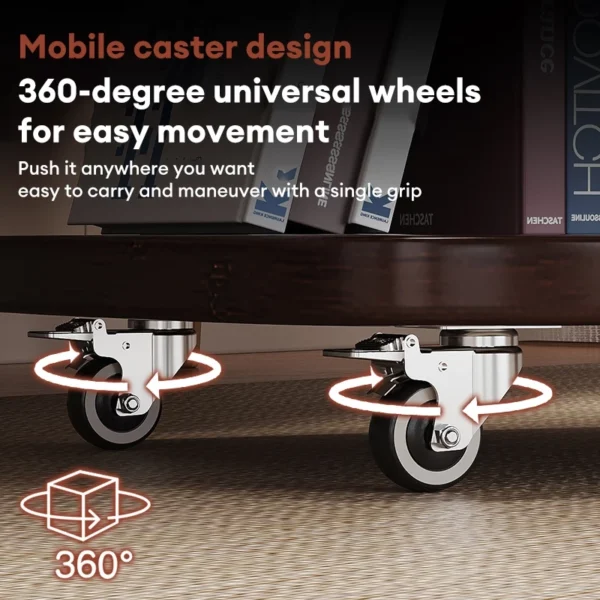 LaccoHug Bamboo Rattan Coffee Table With Wheels