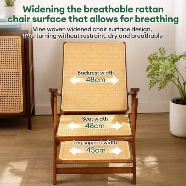 Bamboo Rattan Foldable Lounge Chair