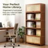 Bamboo Rattan Bookshelf Storage Cabinet
