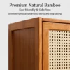 Bamboo Rattan Bookshelf Storage Cabinet