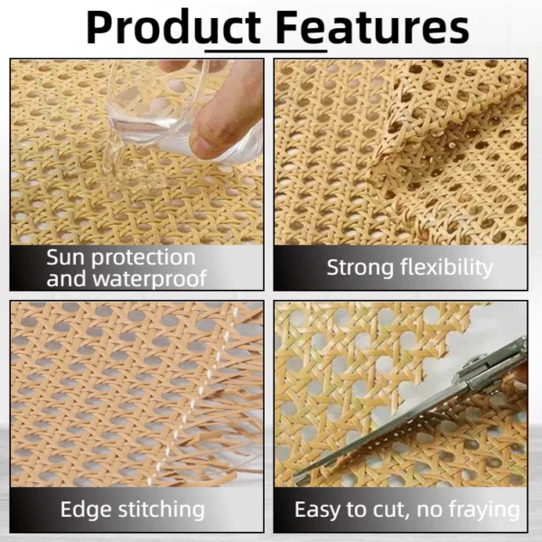 Random PE Rattan Webbing Sheet Roll 200cm x 40cm