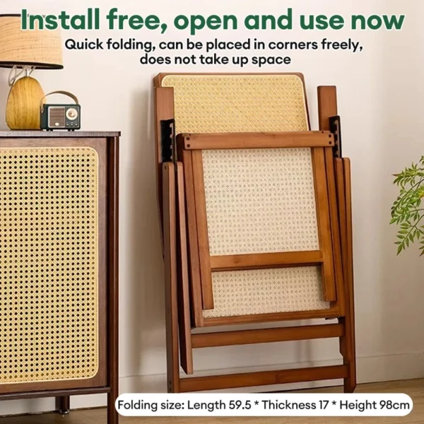 Bamboo Rattan Foldable Lounge Chair