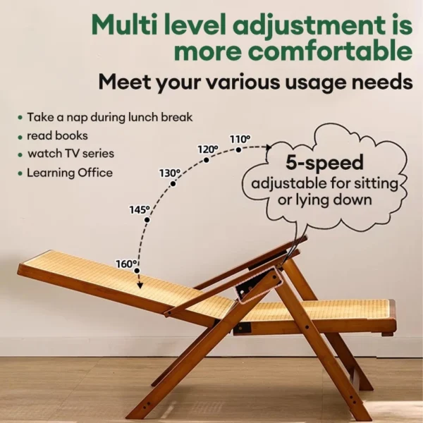 Bamboo Rattan Foldable Lounge Chair