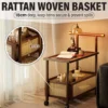 Rattan Mobile Trolley Side Table