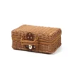 Retro Woven Rattan Picnic Suitcase
