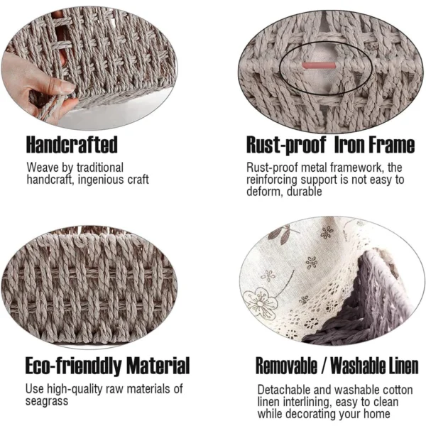 Random Rattan Storage Basket Organizer