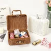 Retro Woven Rattan Picnic Suitcase