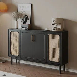 French Retro Rattan Sideboard Cabinet