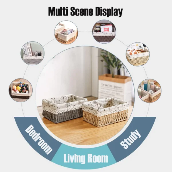 Random Rattan Storage Basket Organizer
