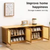 Rattan Shoe Cabinet 4 Doors
