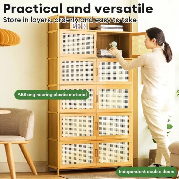 Rattan 2 Door Storage Cabinet