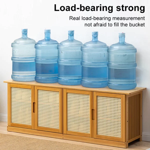 Rattan Shoe Cabinet 4 Doors