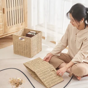 Foldable Rattan Storage Basket