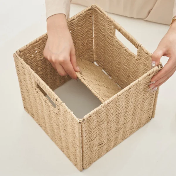 Foldable Rattan Storage Basket