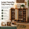 Bamboo Rattan Shoe Cabinet 4 Doors